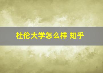 杜伦大学怎么样 知乎